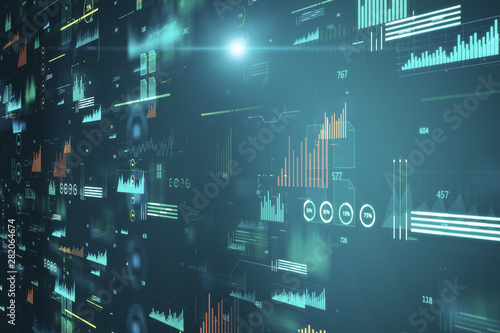 Fotomural Creative big data charts texture
