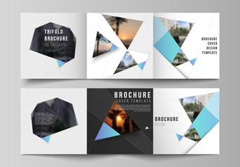 Wall Mural - the minimal vector layout of square format covers design templates for trifold brochure, flyer, maga