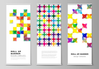 Wall Mural - the vector illustration layout of roll up banner stands, vertical flyers, flags design business temp