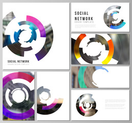 Wall Mural - the minimalistic abstract vector layouts of modern social network mockups in popular formats. futuri