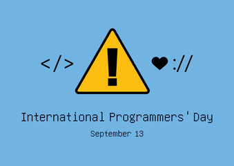 International Programmers' Day vector. Programming icons. Software symbol collection. Yellow exclamation mark vector. International Programmers' Day Poster, September 13. Important day
