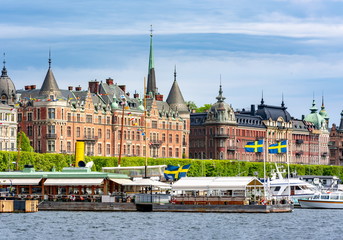 Strandvagen embankment architecture, Stockholm, Sweden