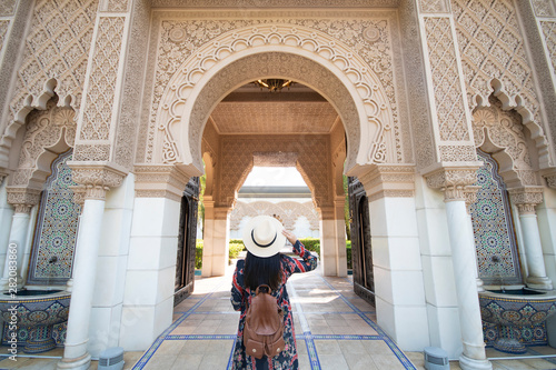 Cuadros en Lienzo Tourist is sightseeing at Morocco Pavilion in Putrajaya district in Malaysia
