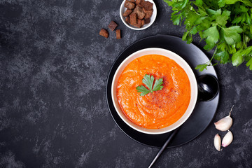 Wall Mural - vegetable soup in a white bowl