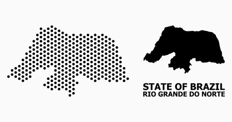 Wall Mural - Dot Mosaic Map of Rio Grande Do Norte State
