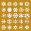 © whitewolf2015 - Elegant Christmas Gold Background with White Snowflakes. Vector illustration. Wrapping paper. Seamless graphic pattern