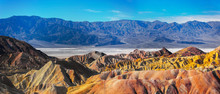An Evening View From Zabriskie Point To Golden Canyon, Death Vally National Park