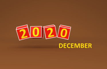 New Year 2020 Creative Design Concept - 3D Rendered Image