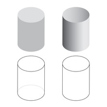 Isometric 3d Cylinder Tubes Vector Illustration
