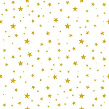 Seamless Background With Stars Pattern Gold Yellow