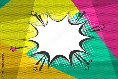 Comic Book Geometric Pop Art Speech Bubble Stock Vektorgrafik Adobe Stock