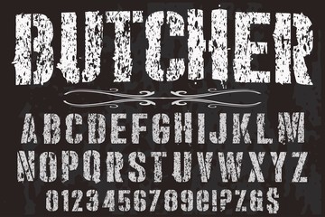 font script typeface  handcrafted vector named vintage butcher