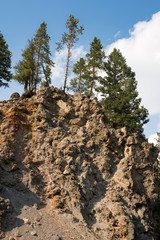 Poster - Firehole canyon drive  in Yellowstone National Park in Wyoming