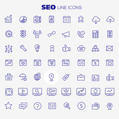 Wall Mural - trendy flat design big seo icons set