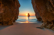Beautiful dream Beach at sunrise near Lagos, Algarve, Portugal