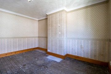 An old 80's style interior style living room, typical British UK style room.