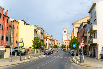 Wall Mural - Verona, Italy - July, 11, 2019: dwelling houses in a center of Verona, Italy