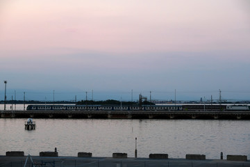 Wall Mural - Panorama of Venice harbour at sunset