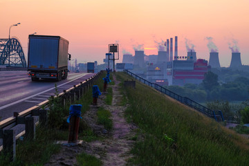 Poster - Moscow, Russia - June, 8, 2019: Moscow Ring Vehicle Road (MKAD) at sunrise