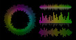 © Vitaly - Vector music wave equalizer set. Audio player UI elements.