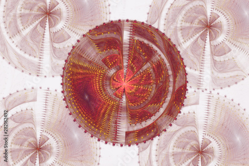 White and colorful wallpaper cover background Geometric fractal shape can ill...