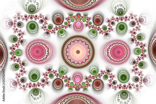 White and colorful wallpaper cover background Geometric fractal shape can ill...