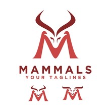 Simple Letter "M" Antelope Vector Logo