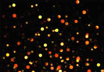 Christmas background with golden lights bokeh