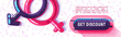 Vector design banner background, female and male sex symbol