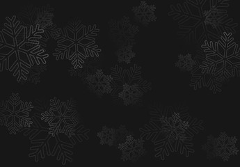 Wall Mural - Winter holiday pattern with black snowflakes background