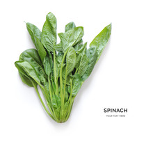 Creative Layout Made Of Spinach. Flat Lay. Food Concept. Spinach On White Background.