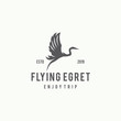 Flying Egret Logo Design Template Inspiration - Vector