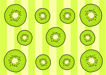 Wall Mural - Kiwi green Wrapping paper and Wale Design pattern background illustration vector