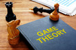 Game theory book and chess with documents.