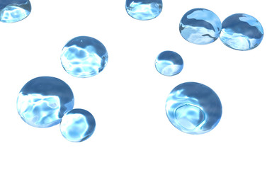 Drop of water which formed a circle made in 3D Render