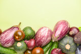 Fototapeta Sawanna - Assortment of fresh vegetables on color background