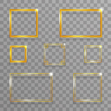 Creative Golden Art Frame Geometric Gold Abstract Decoration Template Design Template Transparent Background Vector Illustration