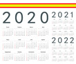 © julvil - Set of Spanish 2020, 2021, 2022 year vector calendars