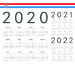 © julvil - Set of Croatian 2020, 2021, 2022 year vector calendars