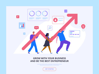 Wall Mural - Business development courses landing page template