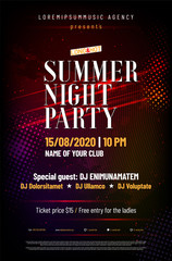 Wall Mural - template for summer night party poster