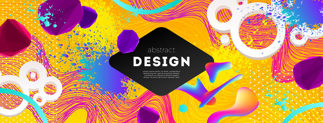 Wall Mural - Abstract design with multicolored and gradient different shapes. Vector illustration template. Universal abstract design for covers, flyers, banners, greeting card, booklet, label and brochure.