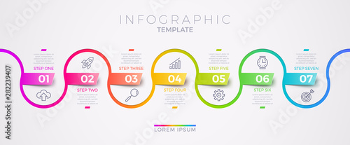 Fotomural Infographic template design with business icons