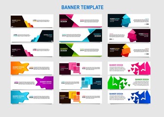 Wall Mural - Bundle of 18 Vector abstract design banner web template.