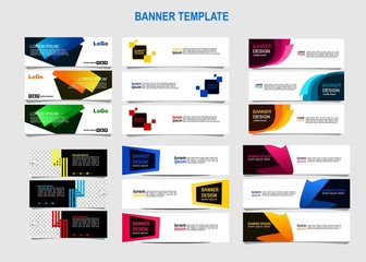 Wall Mural - Bundle of 18 Vector abstract design banner web template.