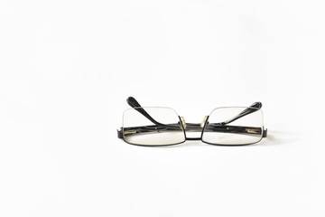 Men's eyeglasses on white background