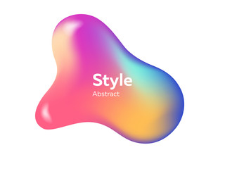 Three dimensional pink, violet, blue, orange abstract element