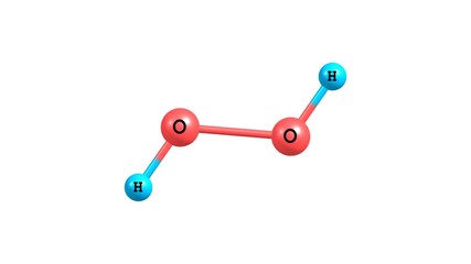 Wall Mural - Hydrogen peroxide molecule rotating video