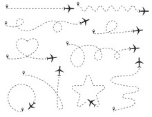 Set Of Traces Of The Plane Icons.