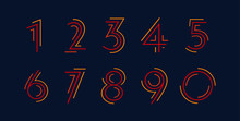 Number Set Vector Font Alphabet, Modern Dynamic Flat Design With Brilliant Colorful For Your Unique Elements Design ; Logo, Corporate Identity, Application, Creative Poster & More 